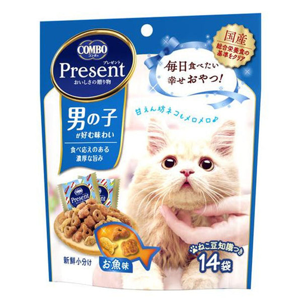 日本Combo宠物猫综合营养零食鱼形饼干 14袋