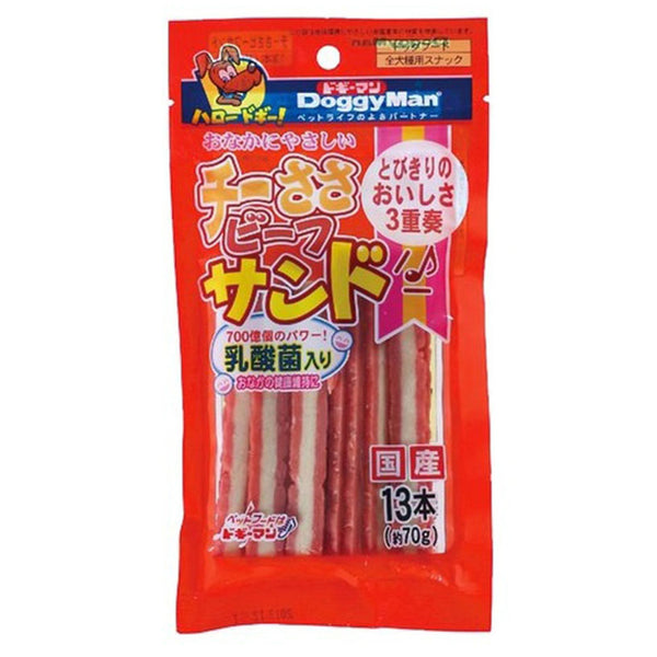 DoggyMan多格漫 富含乳酸菌芝士鸡牛肉条70g