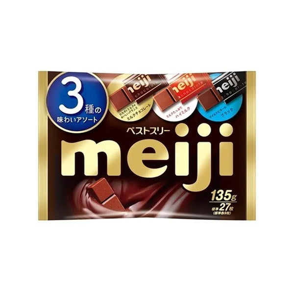 MEIJI明治 Chocolate BEST 3, 3 flavors Assort set , 27pc in 1 bag